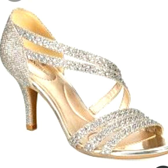 BANDOLINO JEWEL STUDDED ROUND OPEN-TOE HEEL SANDAL - Picture 1 of 15
